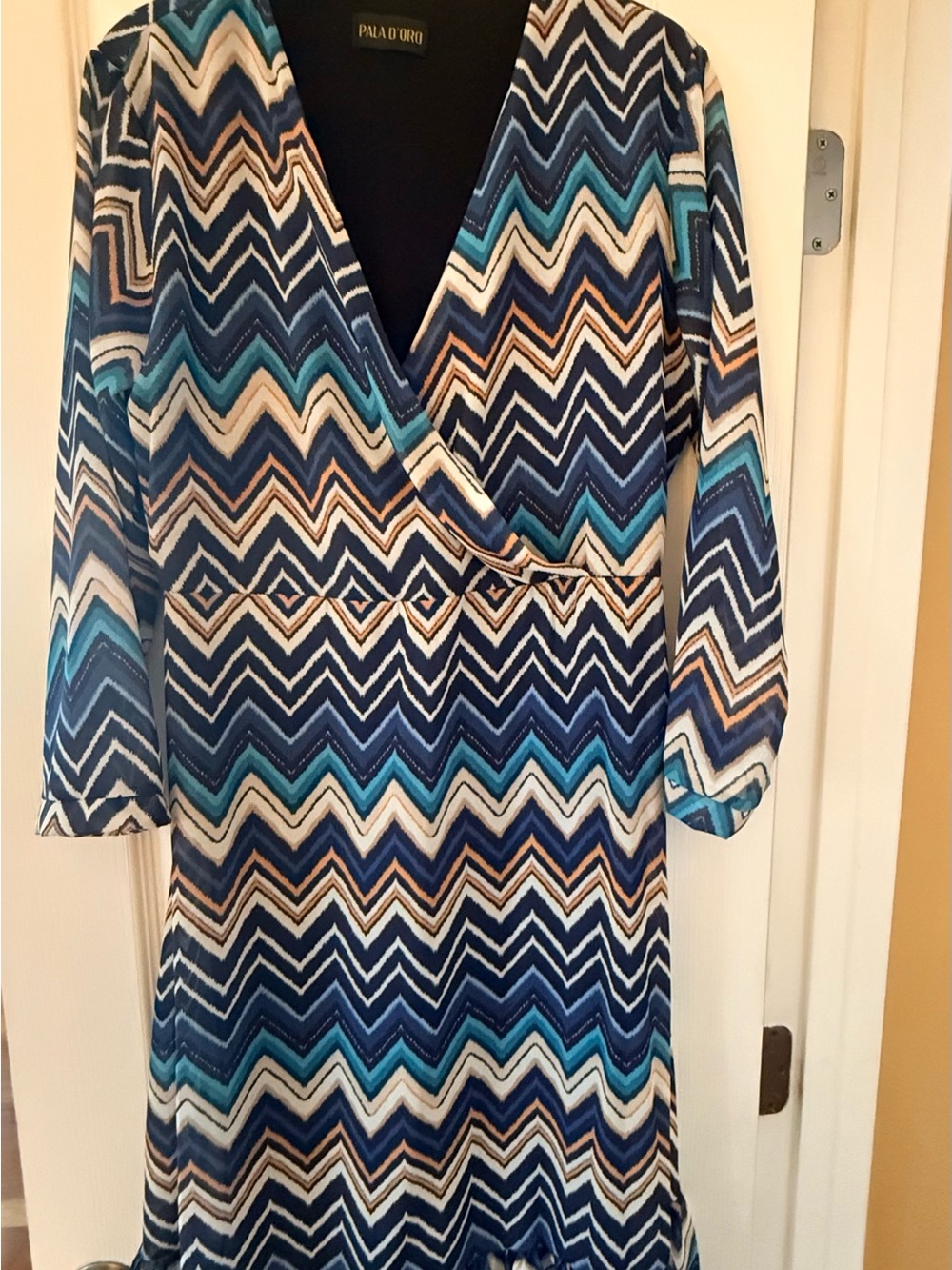 Pala d’Oro Blue Chevron Dress